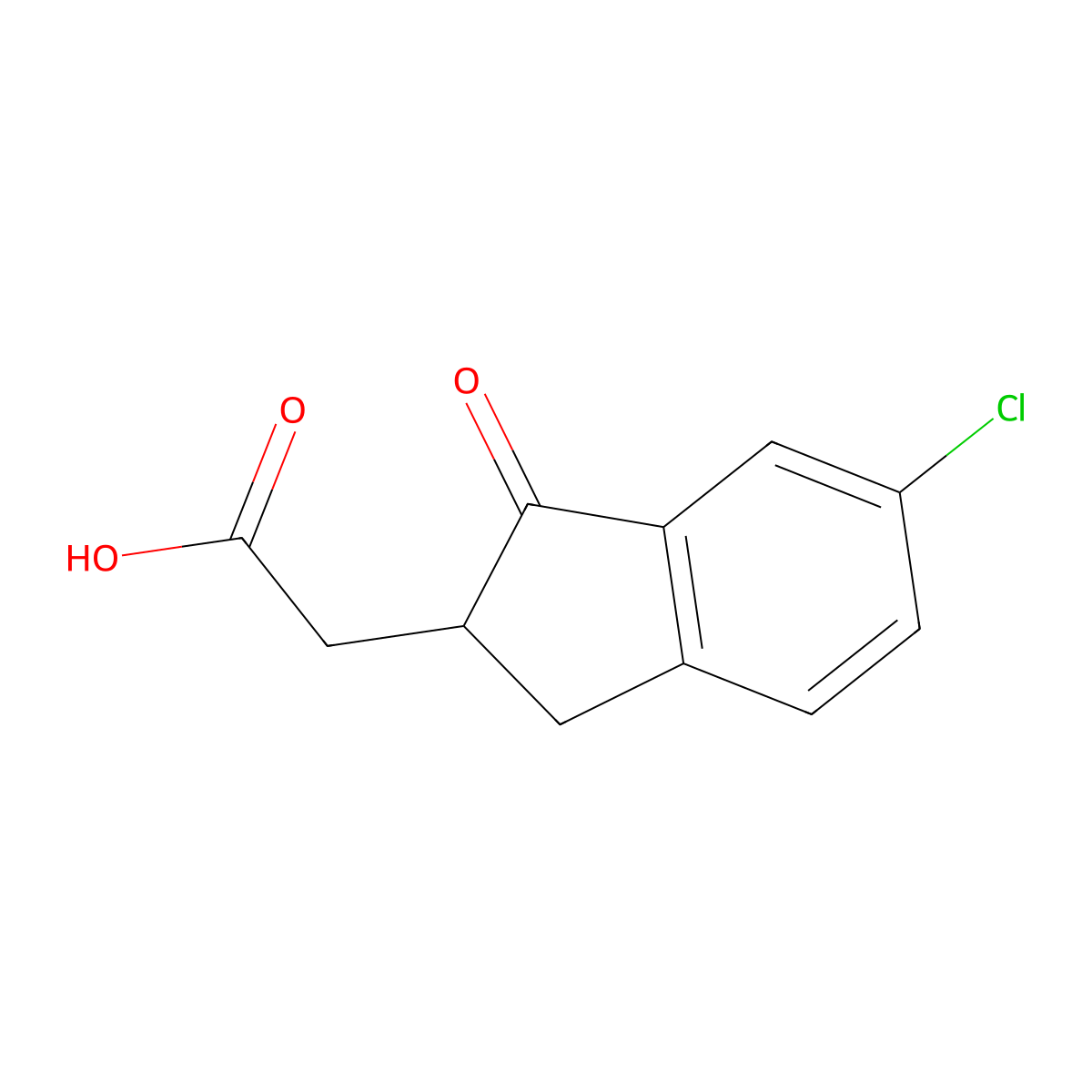 2-(6-chloro-1-oxo-2,3-dihydro-1H-inden-2-yl)acetic acid molecular structure, CAS 1528568-88-8