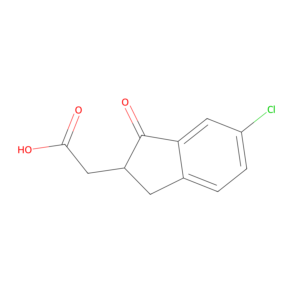 2-(6-chloro-1-oxo-2,3-dihydro-1H-inden-2-yl)acetic acid molecular structure, CAS 1528568-88-8