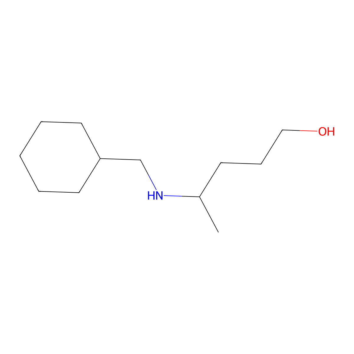 4-[(Cyclohexylmethyl)amino]pentan-1-ol molecular structure, CAS 1528572-37-3