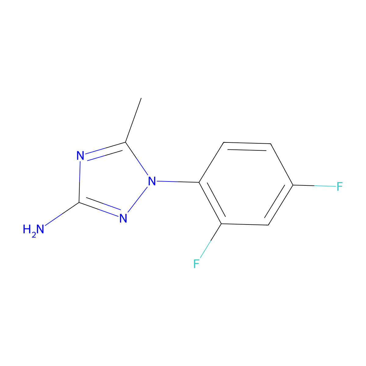 1-(2,4-difluorophenyl)-5-methyl-1H-1,2,4-triazol-3-amine molecular structure, CAS 1528578-47-3