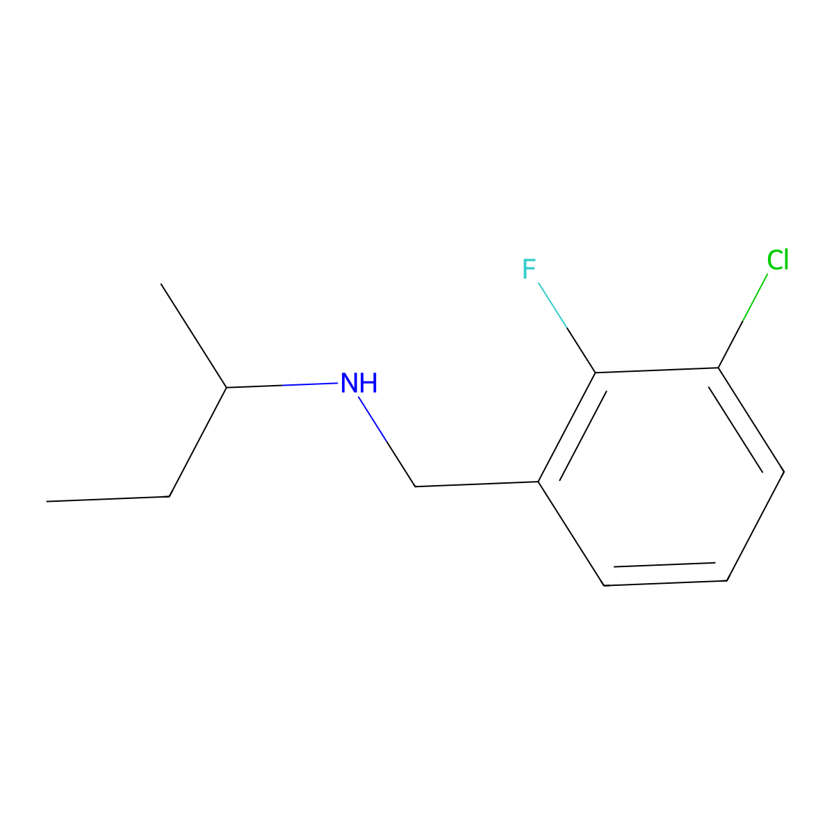 (Butan-2-yl)[(3-chloro-2-fluorophenyl)methyl]amine molecular structure, CAS 1528579-26-1