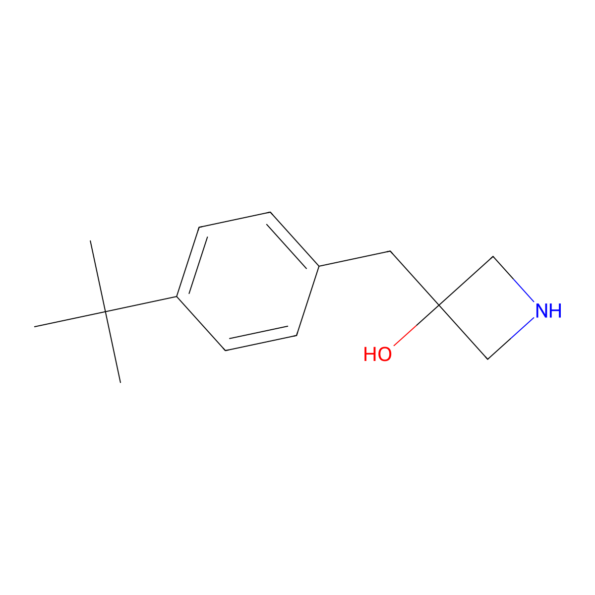 3-[(4-Tert-butylphenyl)methyl]azetidin-3-ol molecular structure, CAS 1528580-45-1