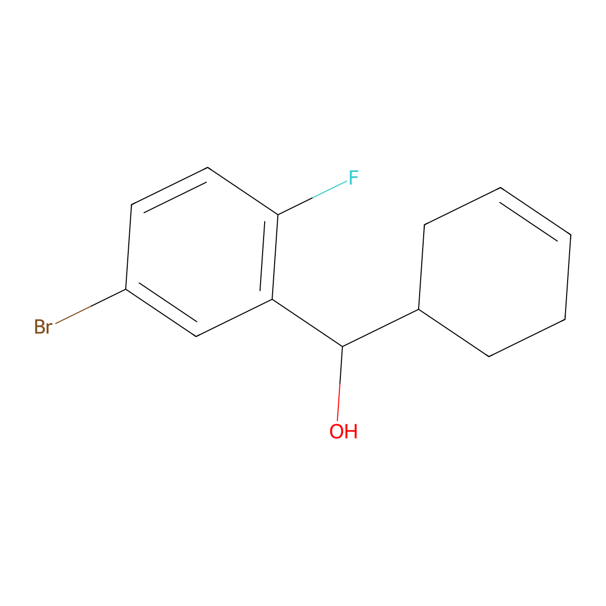 5-Bromo-alpha-3-cyclohexen-1-yl-2-fluorobenZenemethanol molecular structure, CAS 1528581-72-7