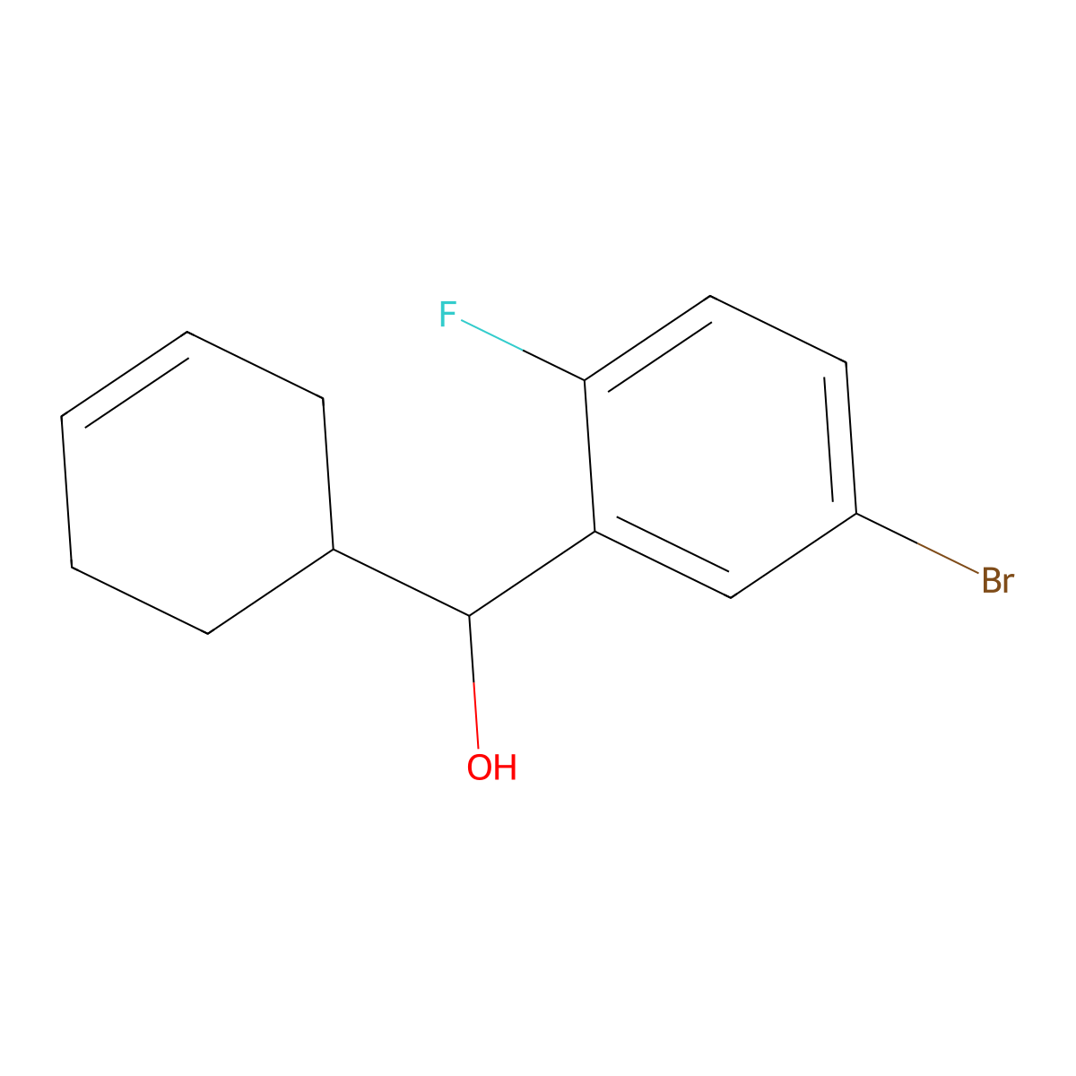 5-Bromo-alpha-3-cyclohexen-1-yl-2-fluorobenZenemethanol molecular structure, CAS 1528581-72-7
