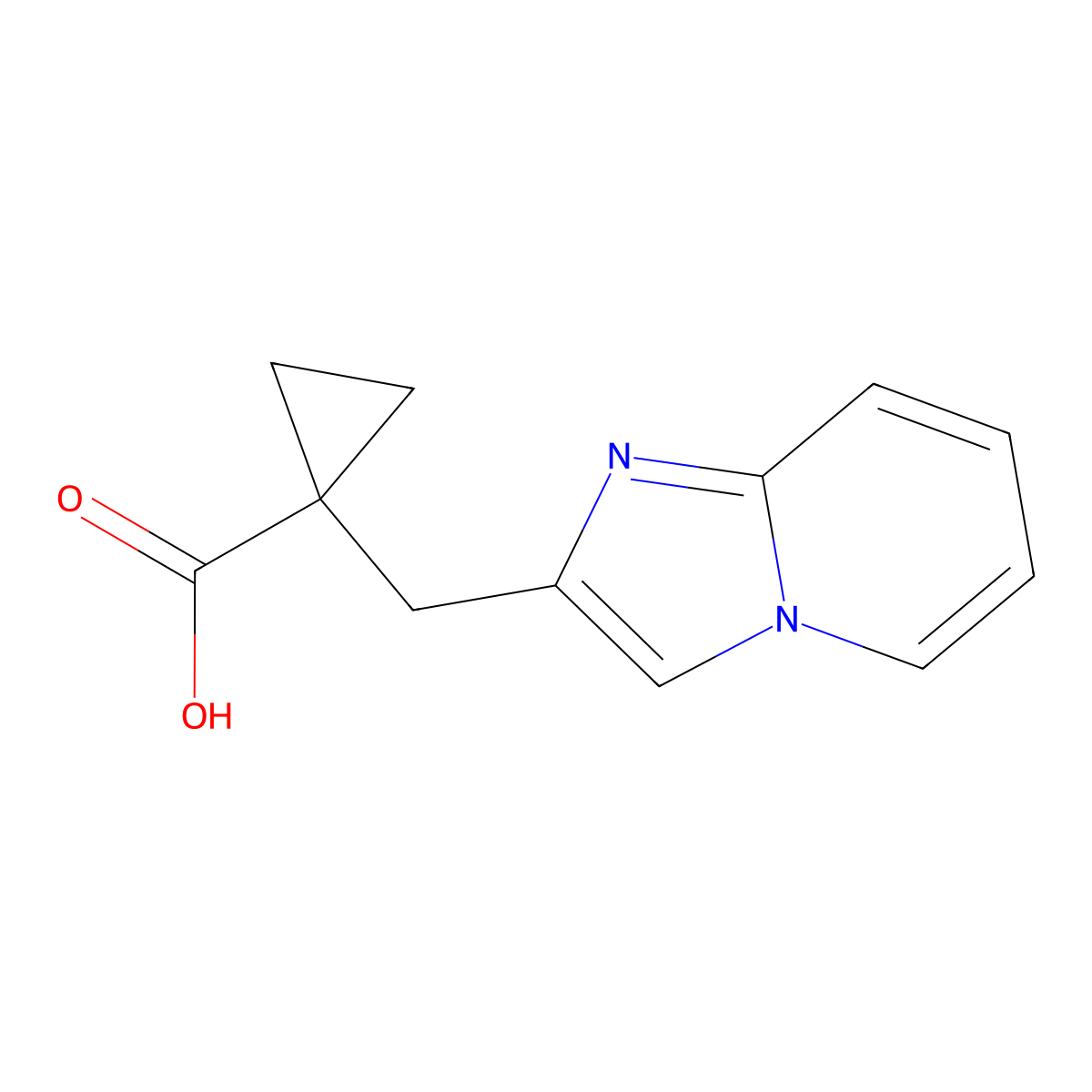 1-(Imidazo[1,2-a]pyridin-2-ylmethyl)cyclopropane-1-carboxylic acid molecular structure, CAS 1528590-70-6