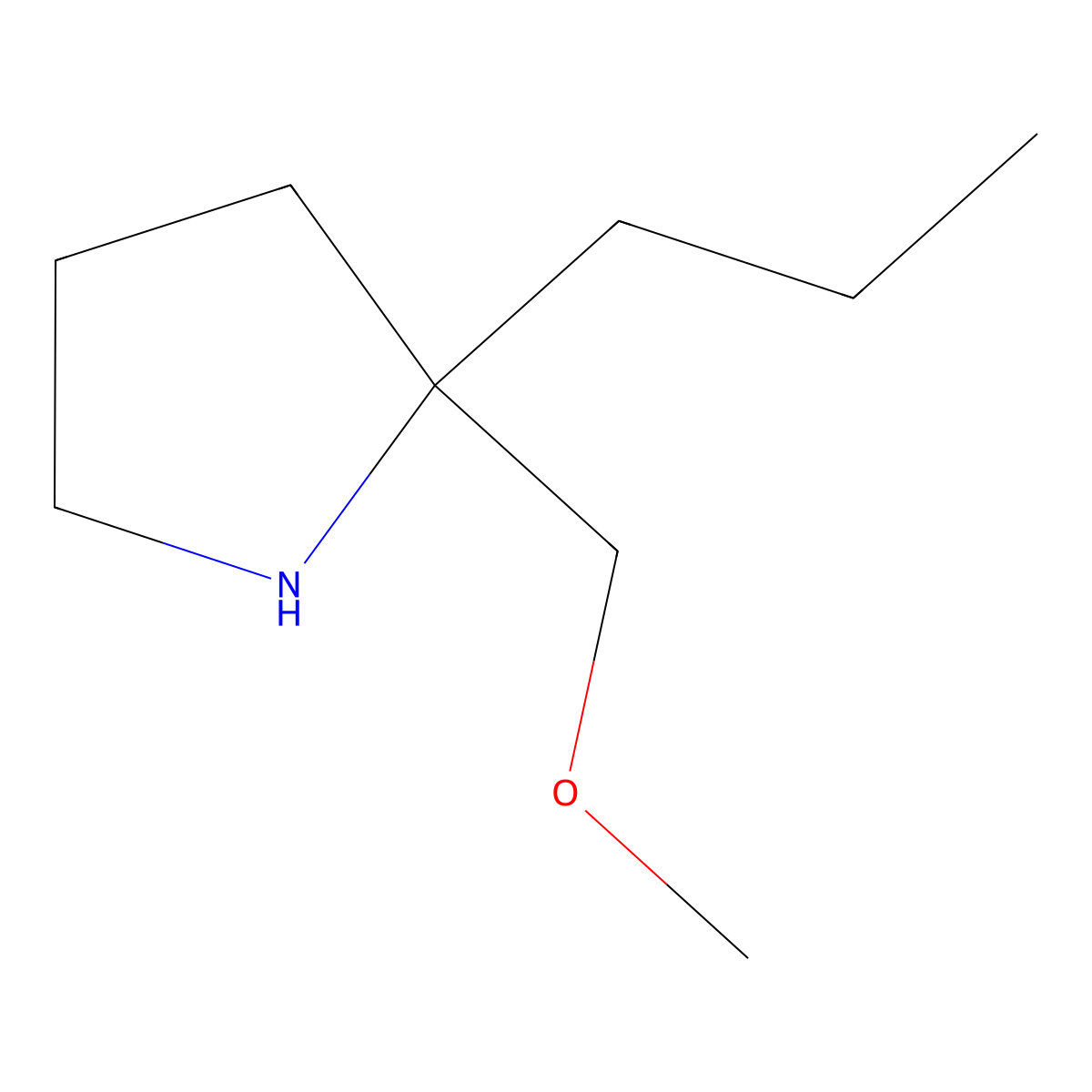 2-(Methoxymethyl)-2-propylpyrrolidine molecular structure, CAS 1528597-20-7