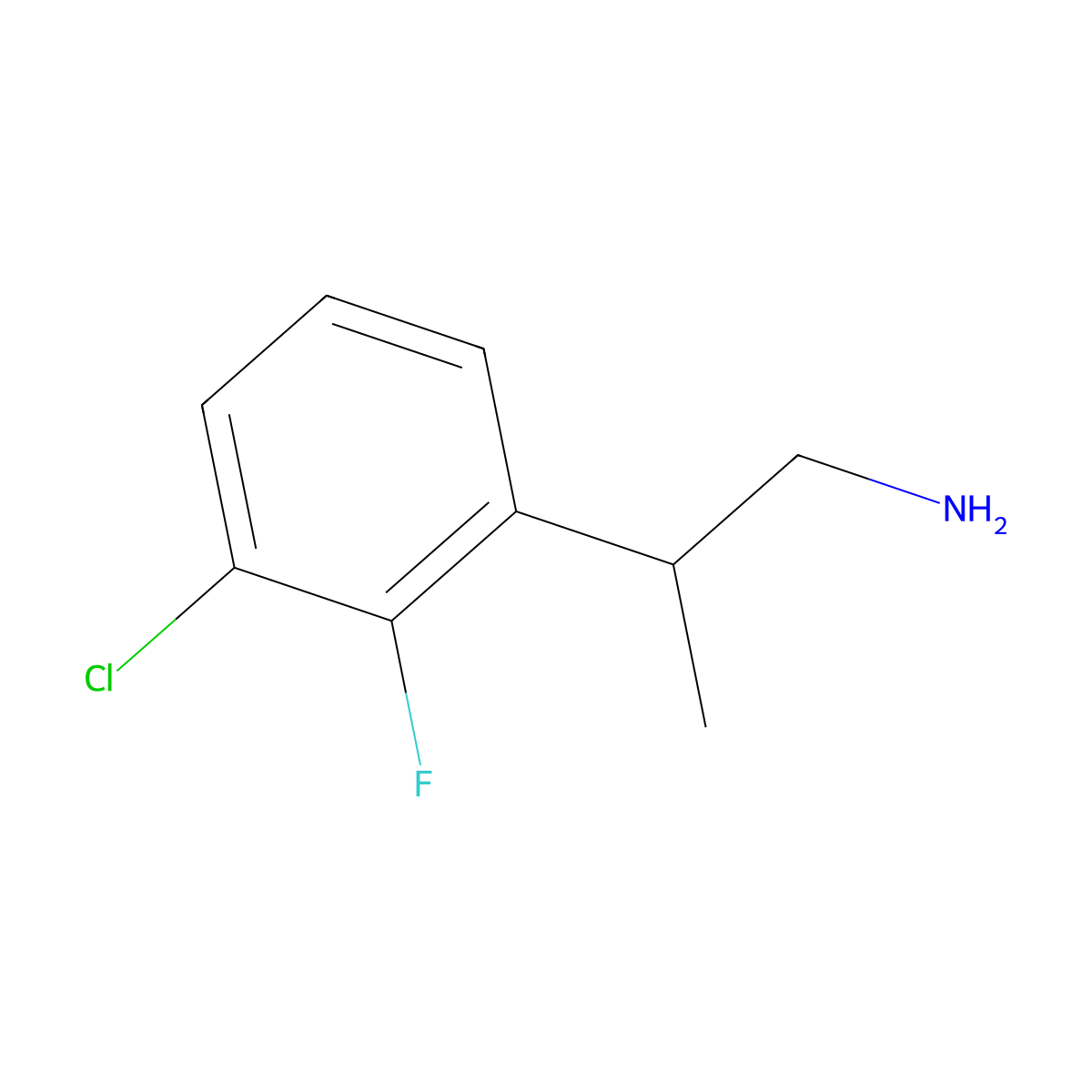 2-(3-Chloro-2-fluorophenyl)propan-1-amine molecular structure, CAS 1528599-96-3