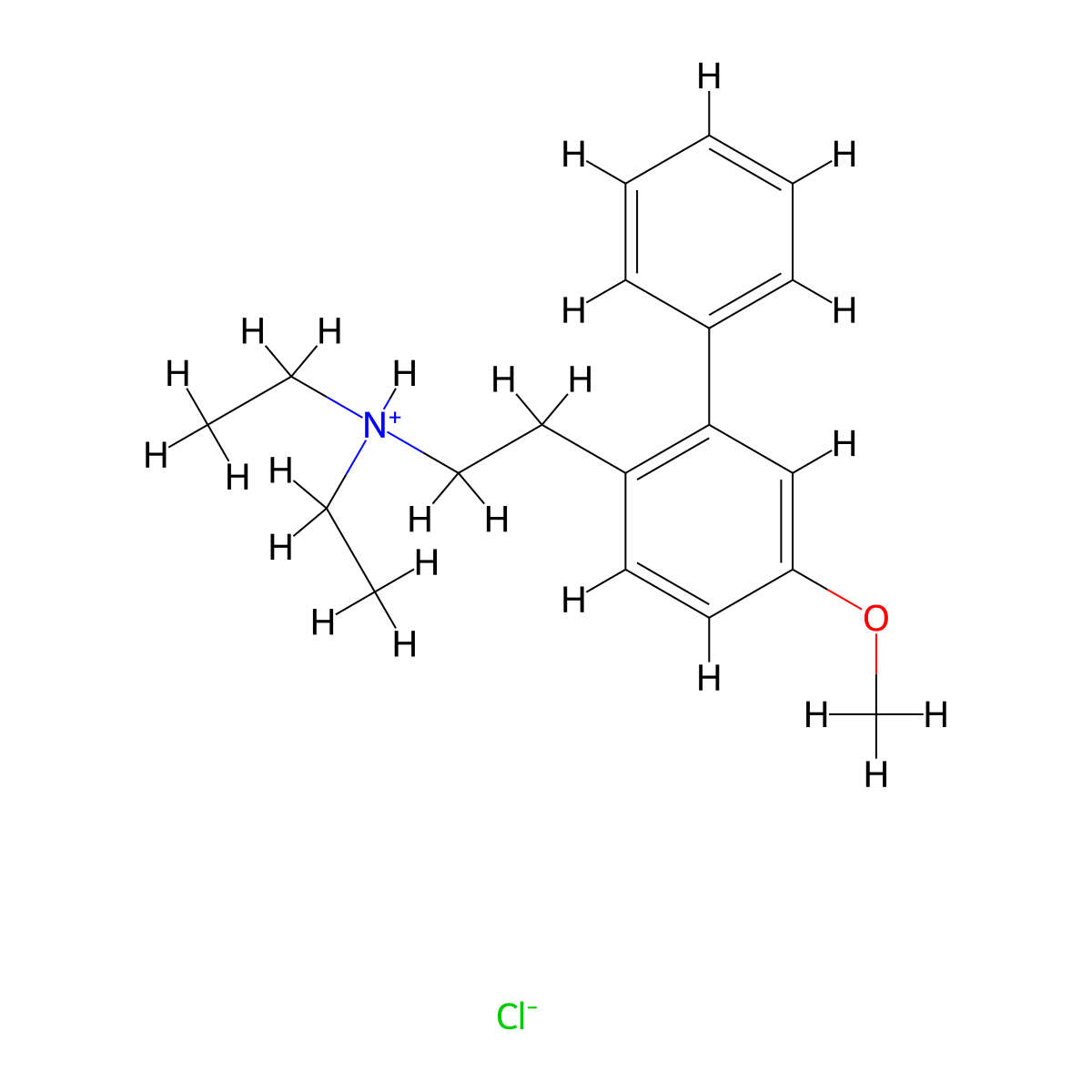 2-Biphenylethylamine, N,N-diethyl-5-methoxy-, hydrochloride molecular structure, CAS 15286-41-6