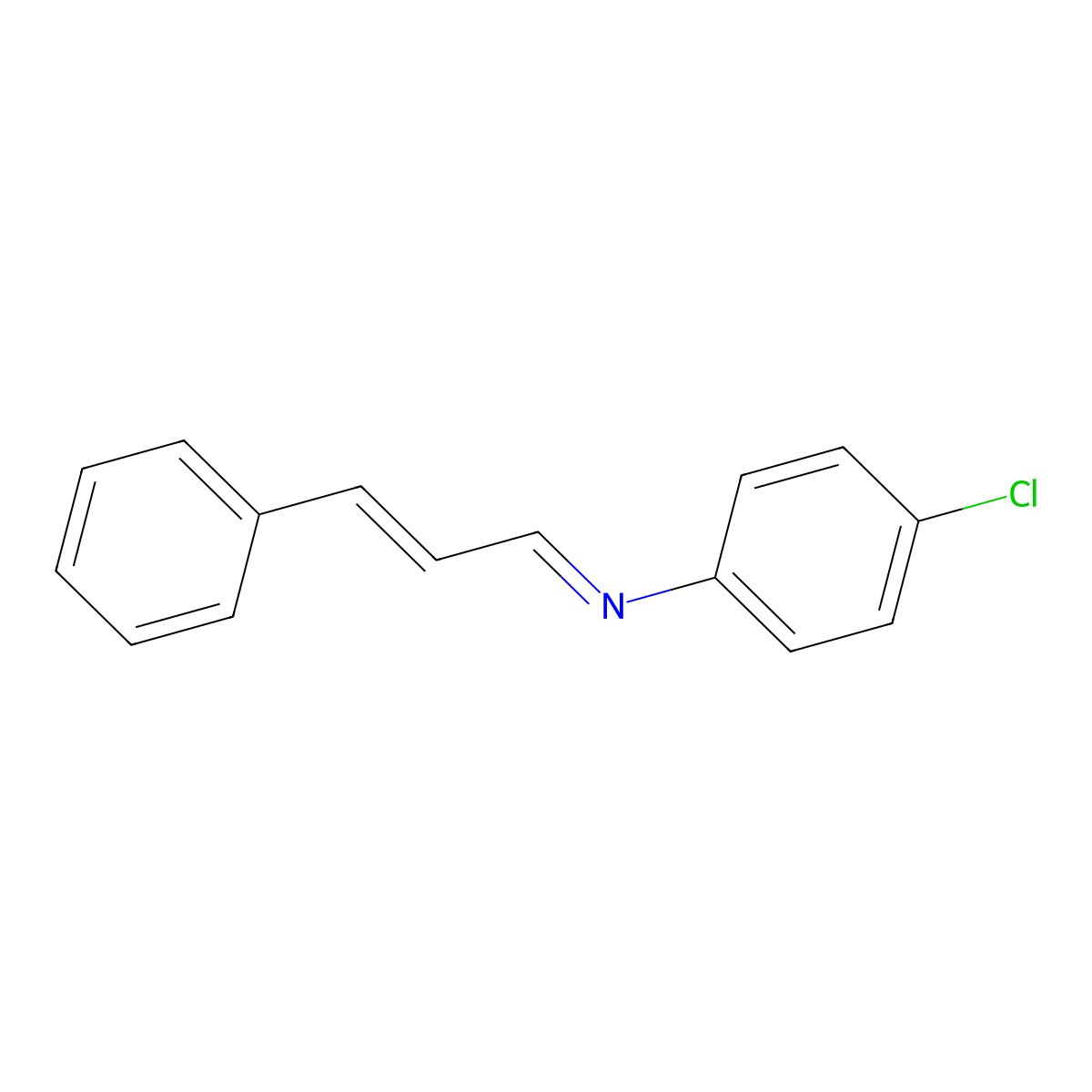 (1E)-N-(4-Chlorophenyl)-3-phenylprop-2-en-1-imine molecular structure, CAS 15286-50-7