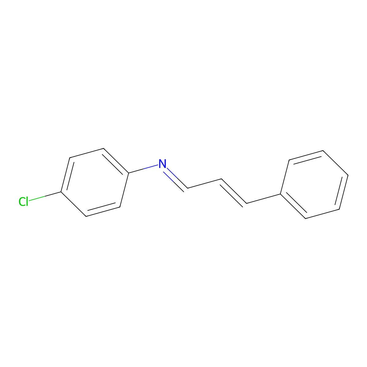(1E)-N-(4-Chlorophenyl)-3-phenylprop-2-en-1-imine molecular structure, CAS 15286-50-7
