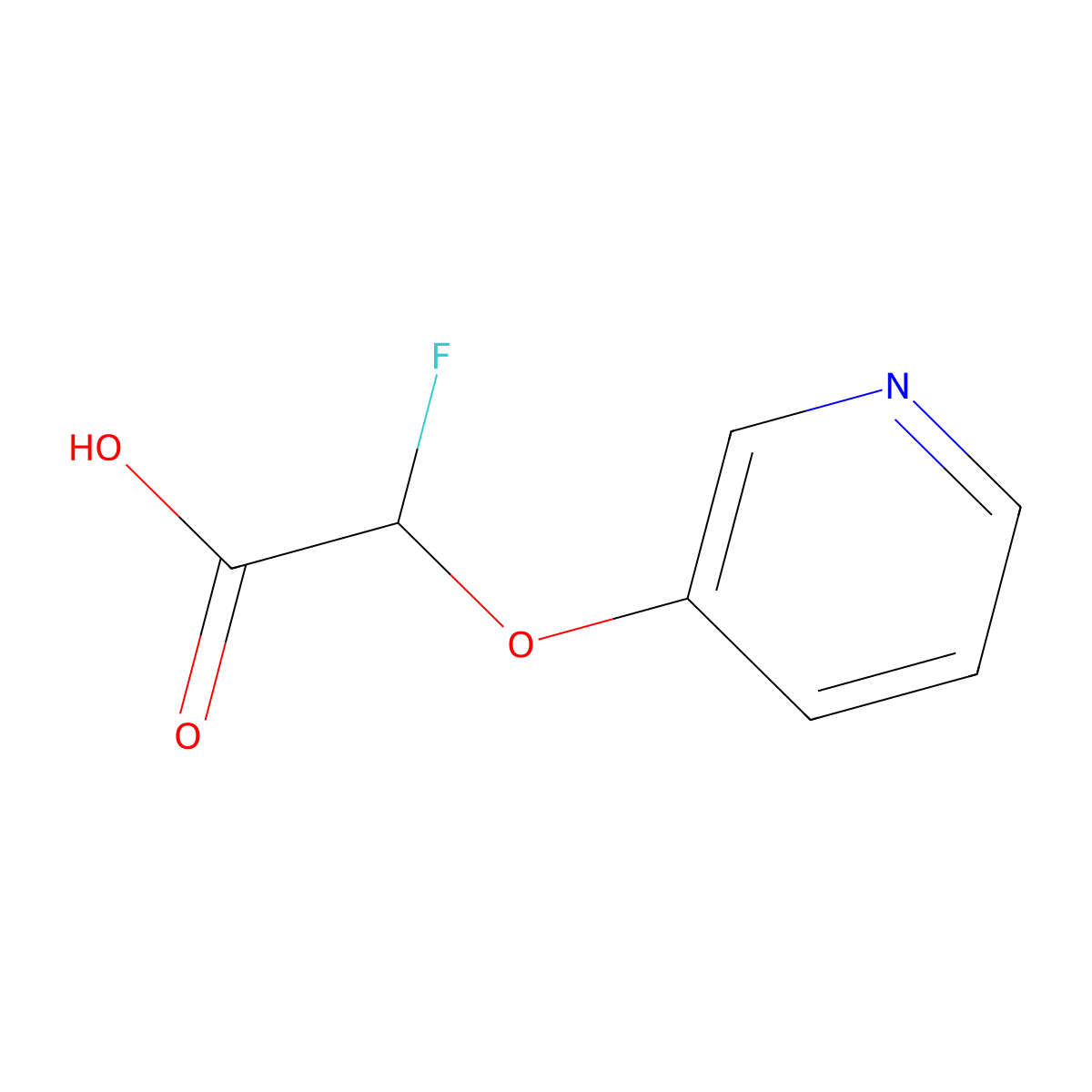 2-Fluoro-2-(pyridin-3-yloxy)acetic acid molecular structure, CAS 1528601-87-7