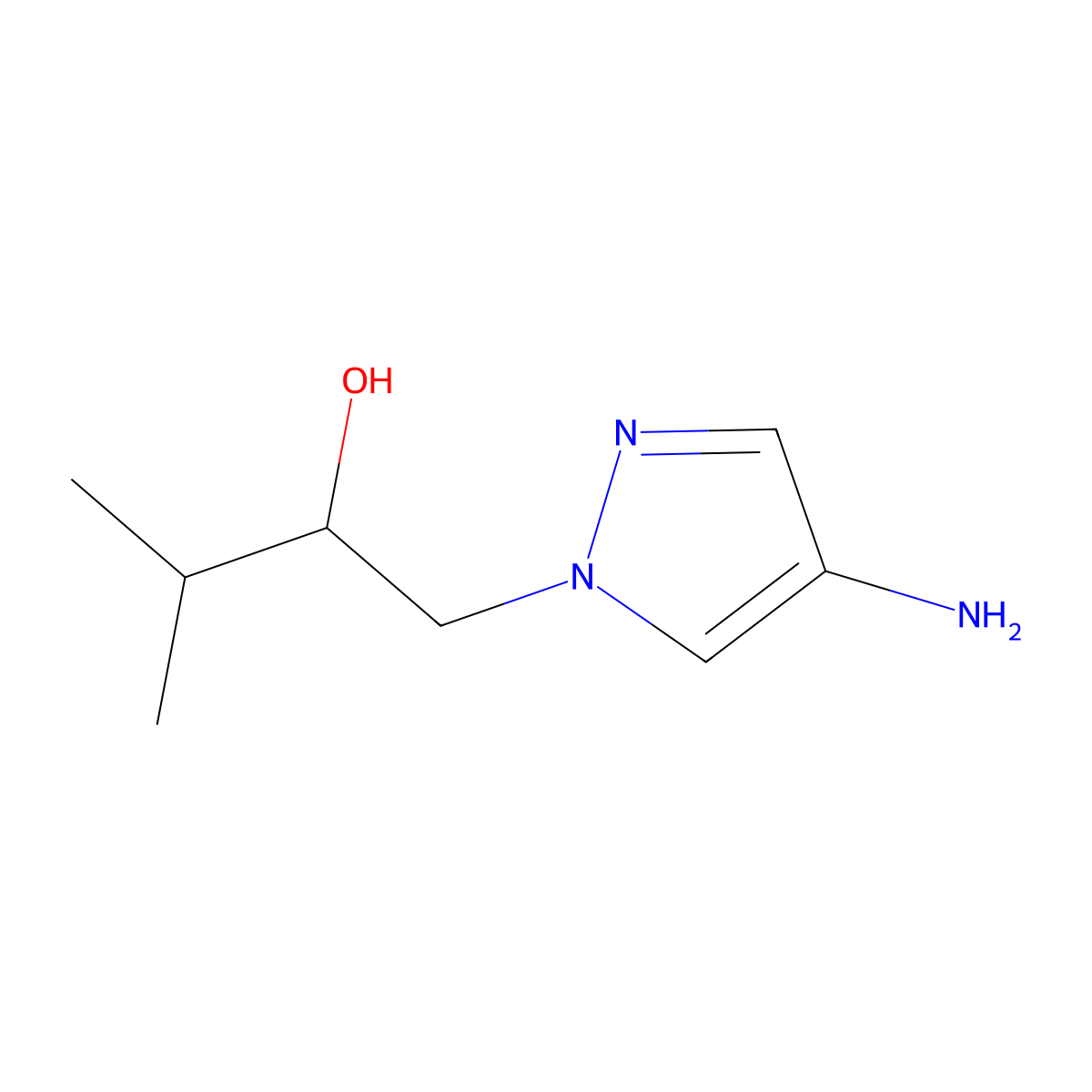 1-(4-Amino-1H-pyrazol-1-YL)-3-methylbutan-2-OL molecular structure, CAS 1528605-99-3