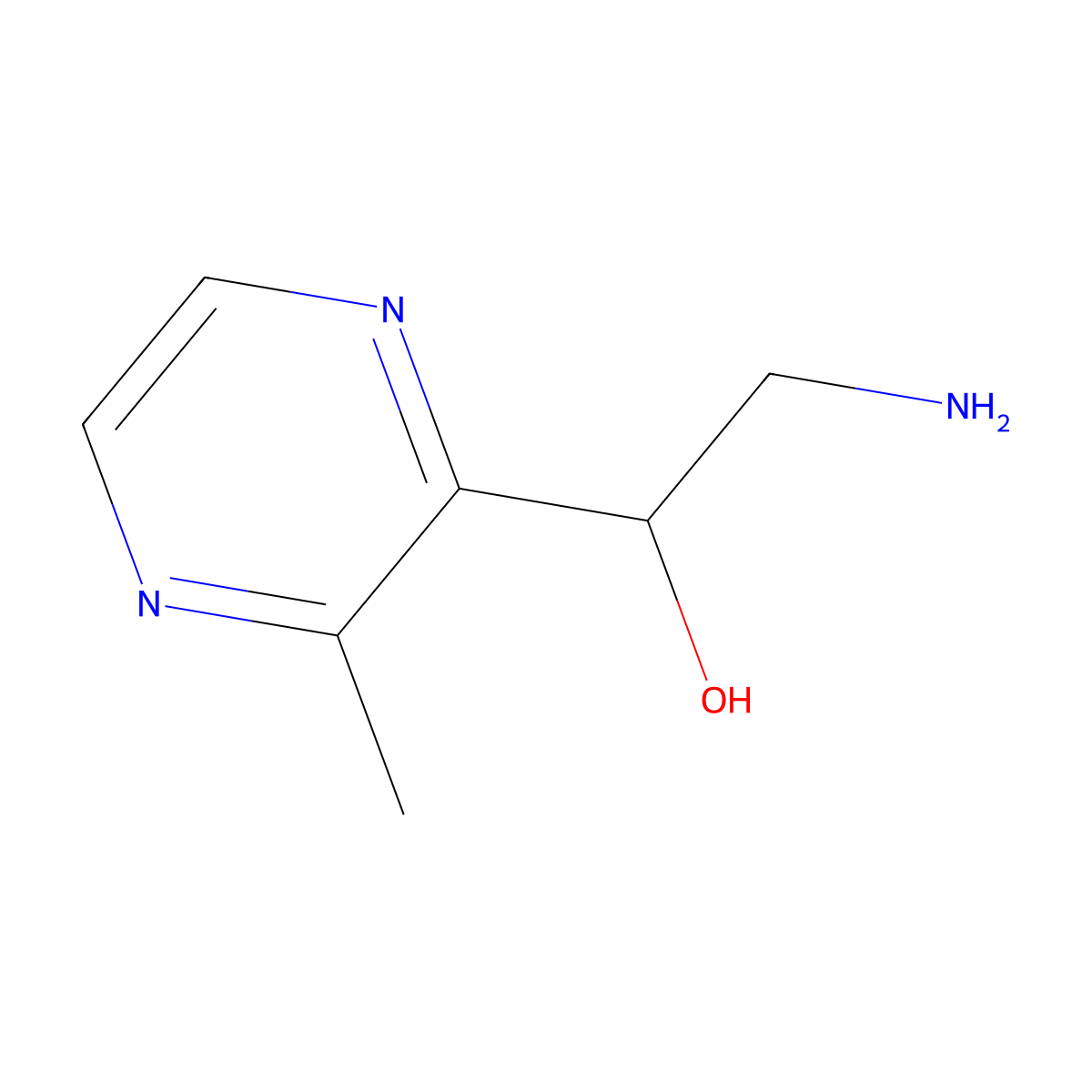 2-Amino-1-(3-methylpyrazin-2-yl)ethan-1-ol molecular structure, CAS 1528614-68-7