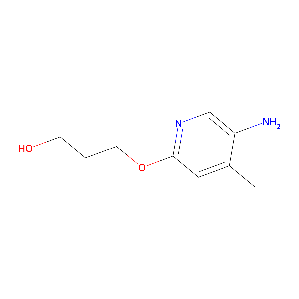 3-((5-Amino-4-methylpyridin-2-yl)oxy)propan-1-ol molecular structure, CAS 1528623-48-4