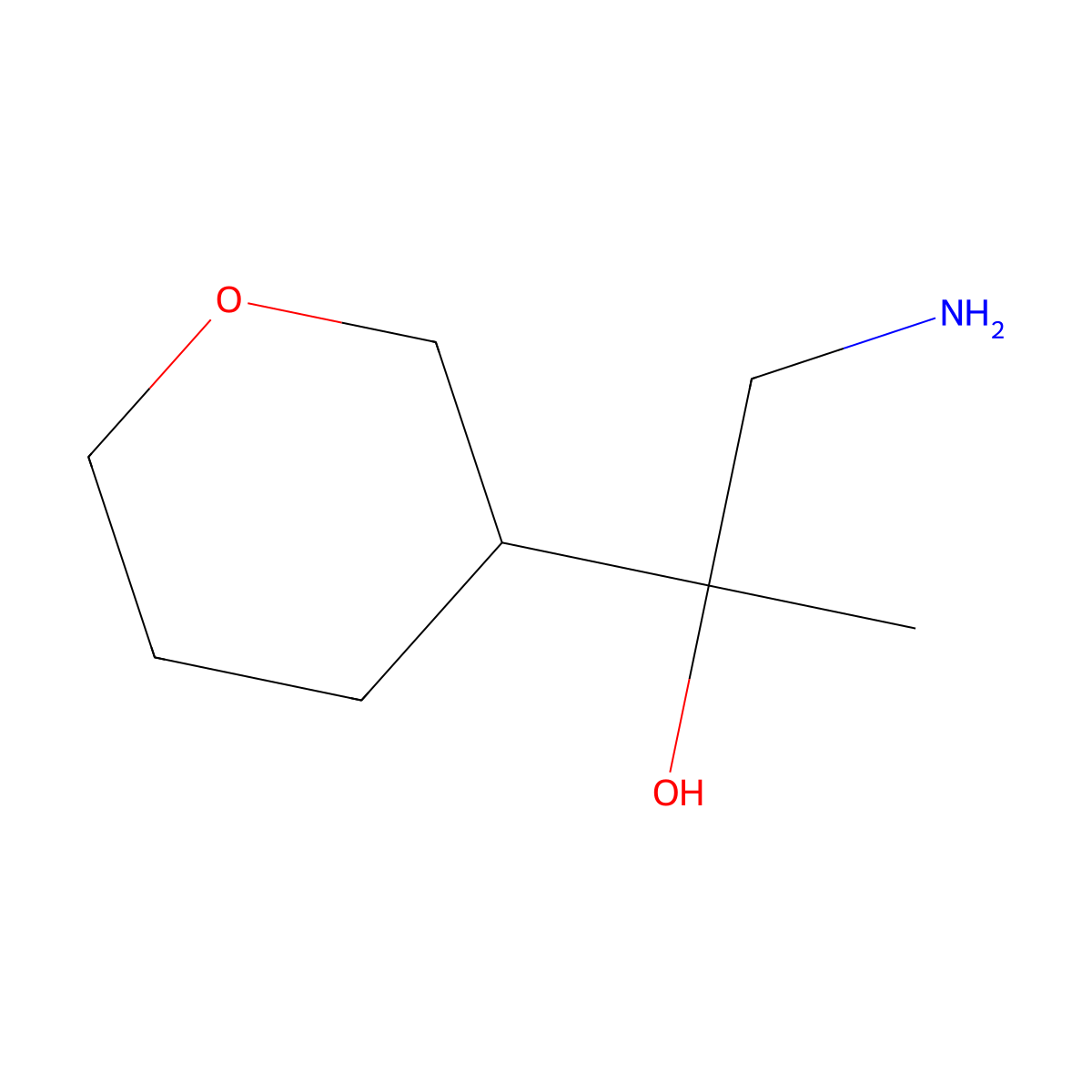 1-Amino-2-(oxan-3-yl)propan-2-ol molecular structure, CAS 1528631-64-2
