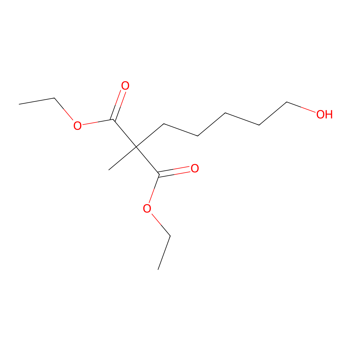 Diethyl 2-(5-hydroxypentyl)-2-methylmalonate molecular structure, CAS 1528636-77-2