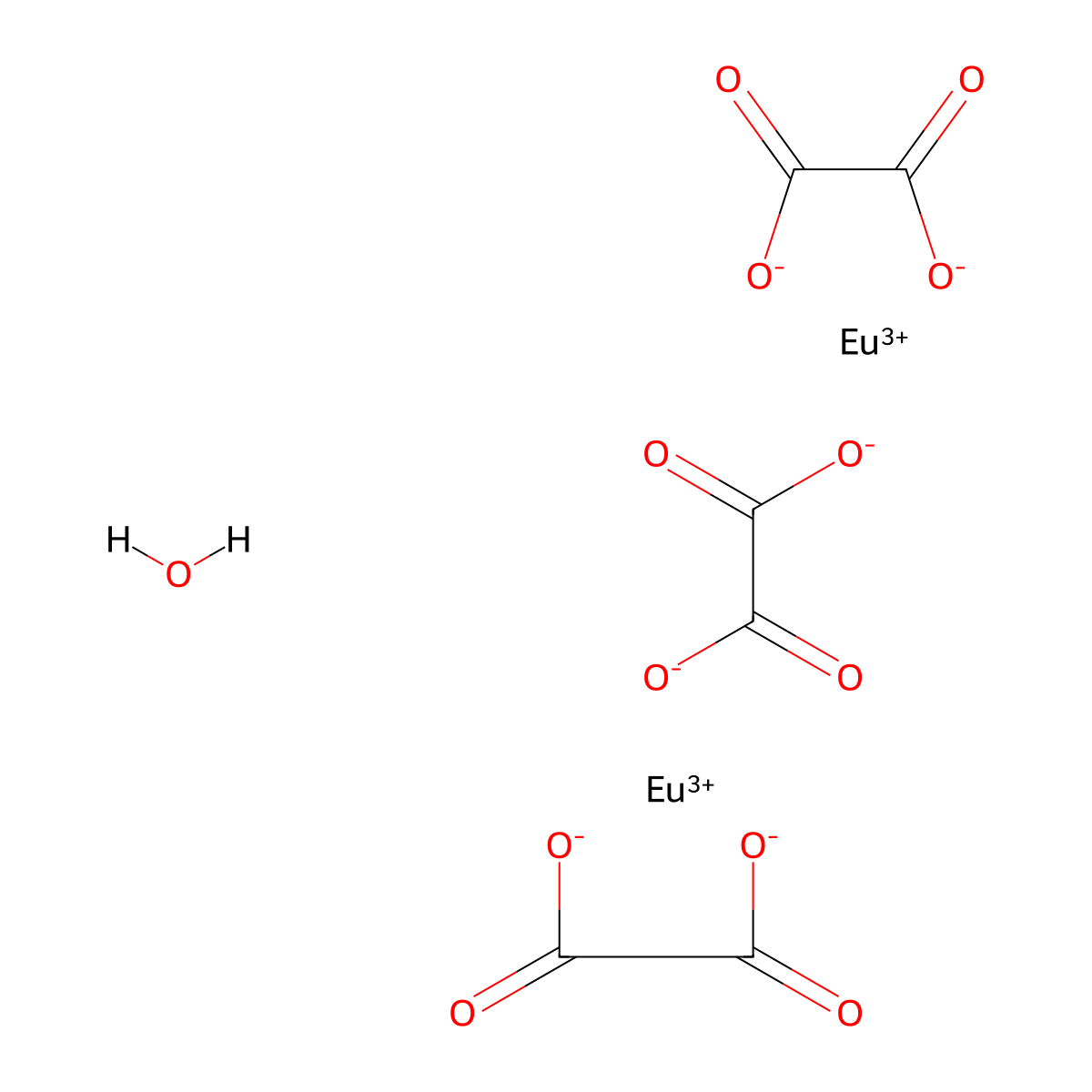 Europium(III) oxalate hydrate molecular structure, CAS 152864-32-9