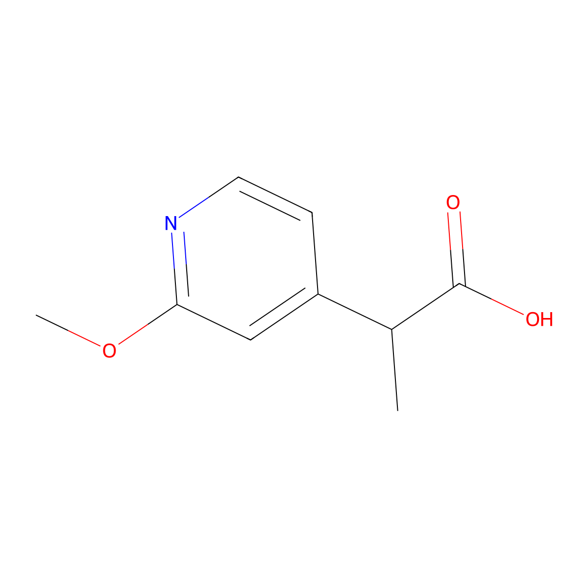 2-(2-Methoxypyridin-4-yl)propanoic acid molecular structure, CAS 1528640-10-9