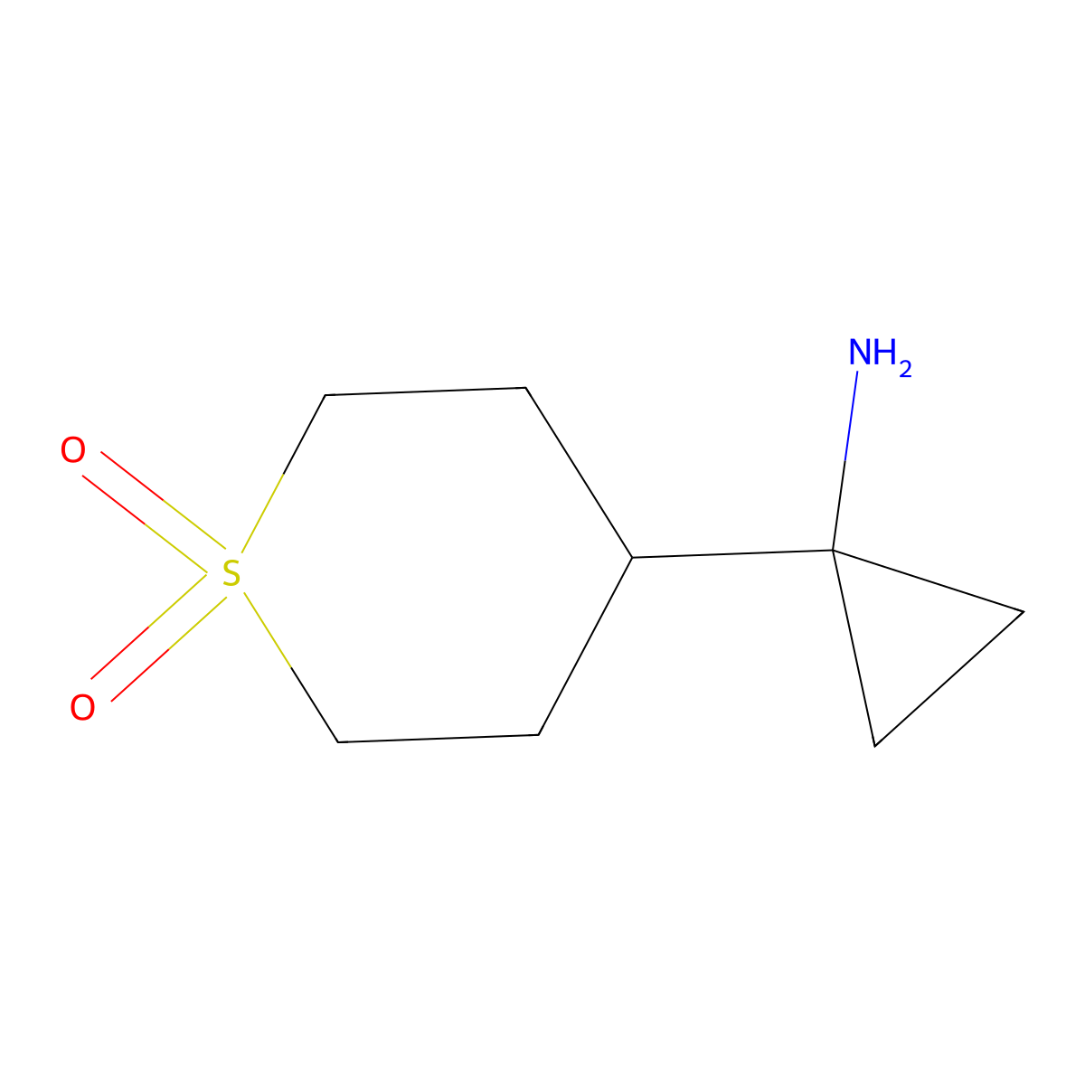 4-(1-Aminocyclopropyl)-1lambda6-thiane-1,1-dione molecular structure, CAS 1528641-11-3