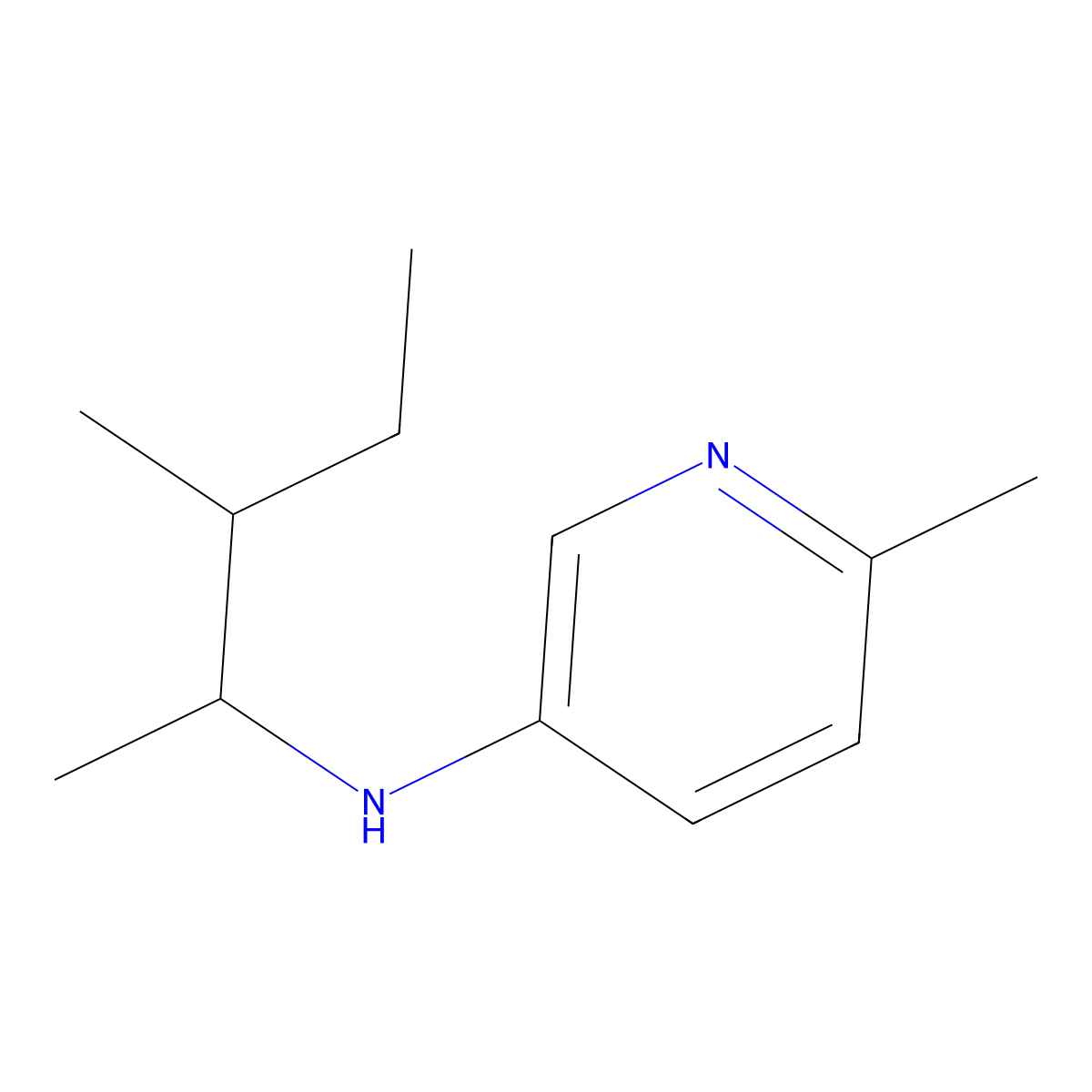 6-methyl-N-(3-methylpentan-2-yl)pyridin-3-amine molecular structure, CAS 1528642-81-0