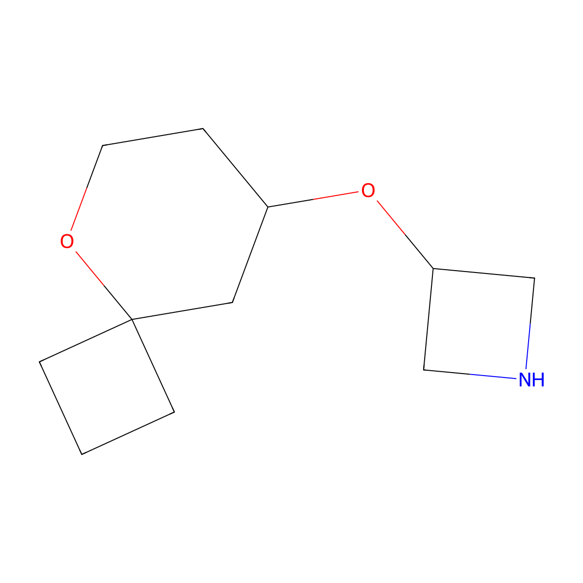 3-{5-Oxaspiro[3.5]nonan-8-yloxy}azetidine molecular structure, CAS 1528655-06-2