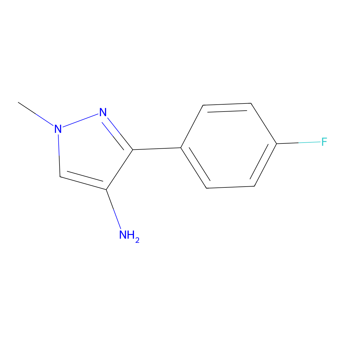 3-(4-Fluorophenyl)-1-methyl-1H-pyrazol-4-amine molecular structure, CAS 1528656-66-7