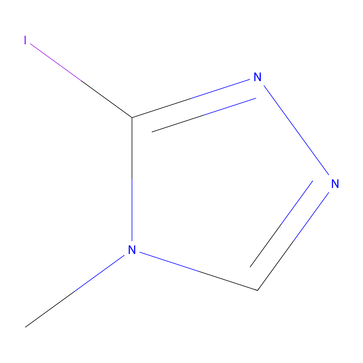 3-iodo-4-methyl-4H-1,2,4-triazole molecular structure, CAS 1528684-35-6