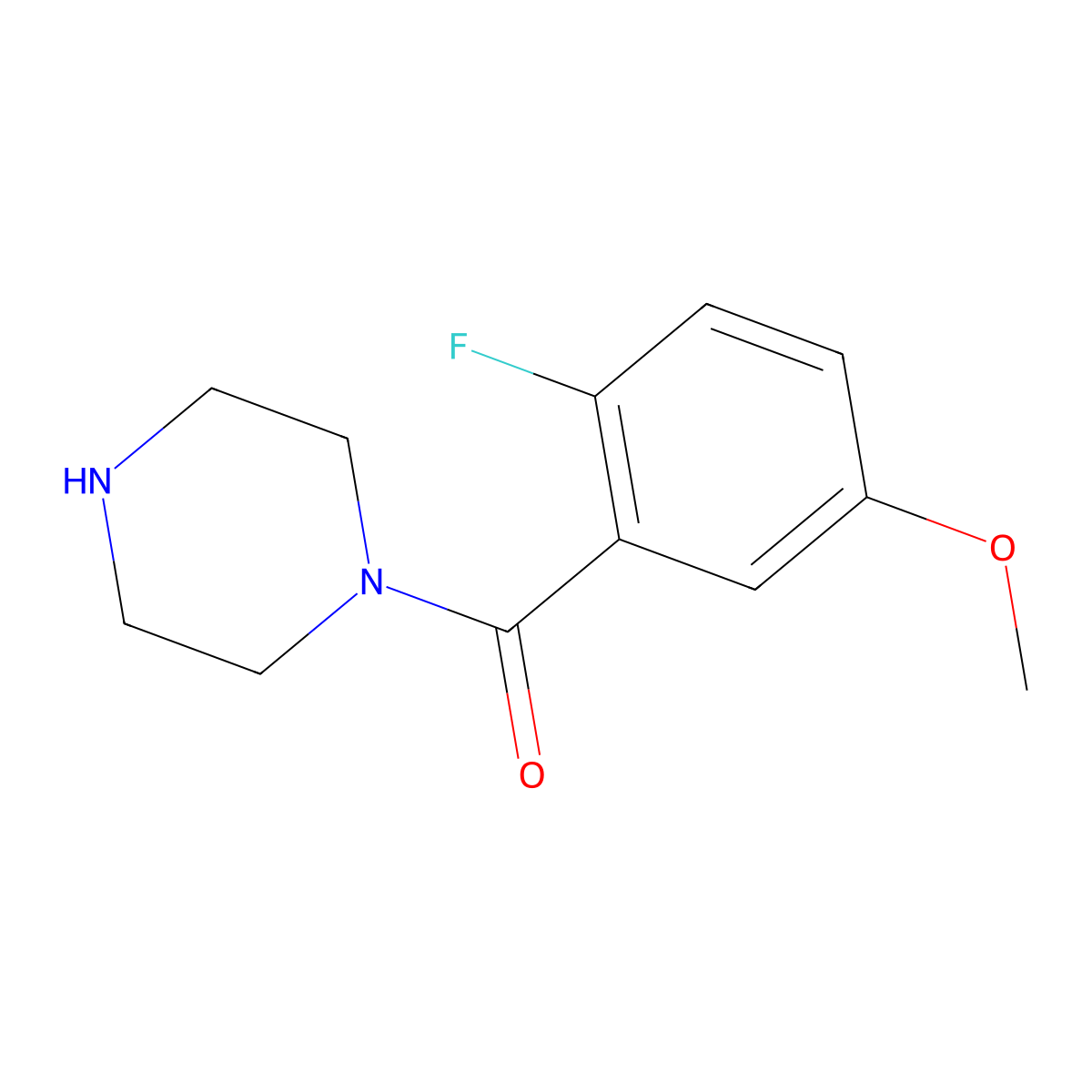 (2-Fluoro-5-methoxyphenyl)(piperazin-1-yl)methanone molecular structure, CAS 1528690-18-7