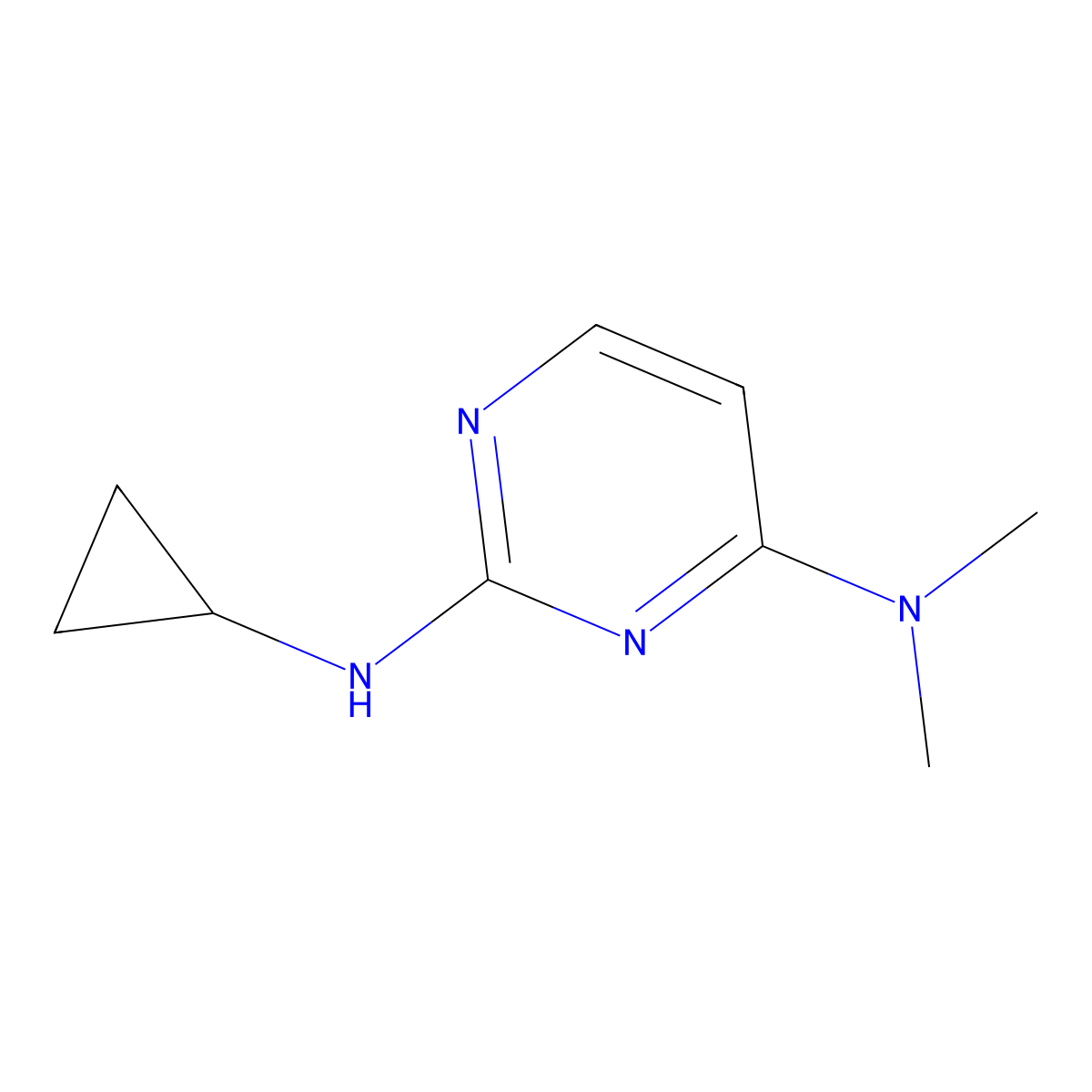 N2-cyclopropyl-N4,N4-dimethylpyrimidine-2,4-diamine molecular structure, CAS 1528695-11-5