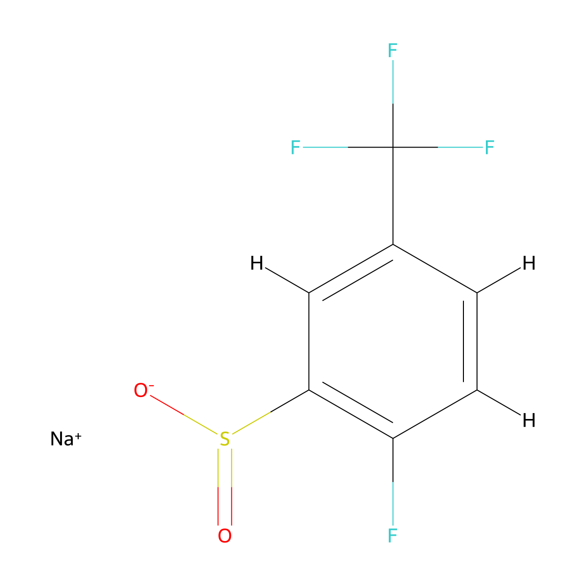 Sodium 2-fluoro-5-(trifluoromethyl)benzene-1-sulfinate molecular structure, CAS 1528702-73-9