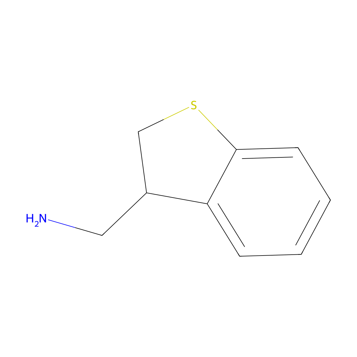 (2,3-Dihydro-1-benzothiophen-3-yl)methanamine molecular structure, CAS 1528707-80-3