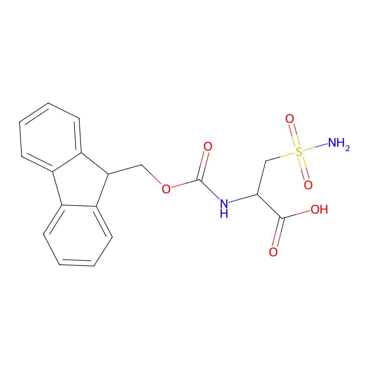 (2R)-2-({[(9H-fluoren-9-yl)methoxy]carbonyl}amino)-3-sulfamoylpropanoic acid molecular structure, CAS 152871-91-5