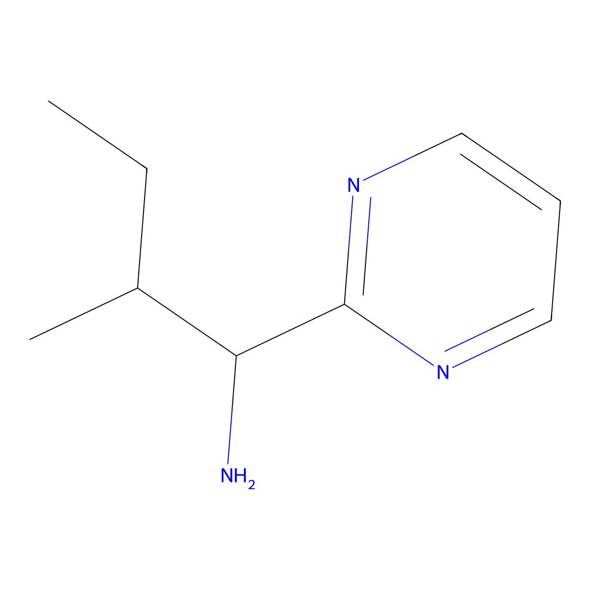 2-Methyl-1-(pyrimidin-2-YL)butan-1-amine molecular structure, CAS 1528726-43-3