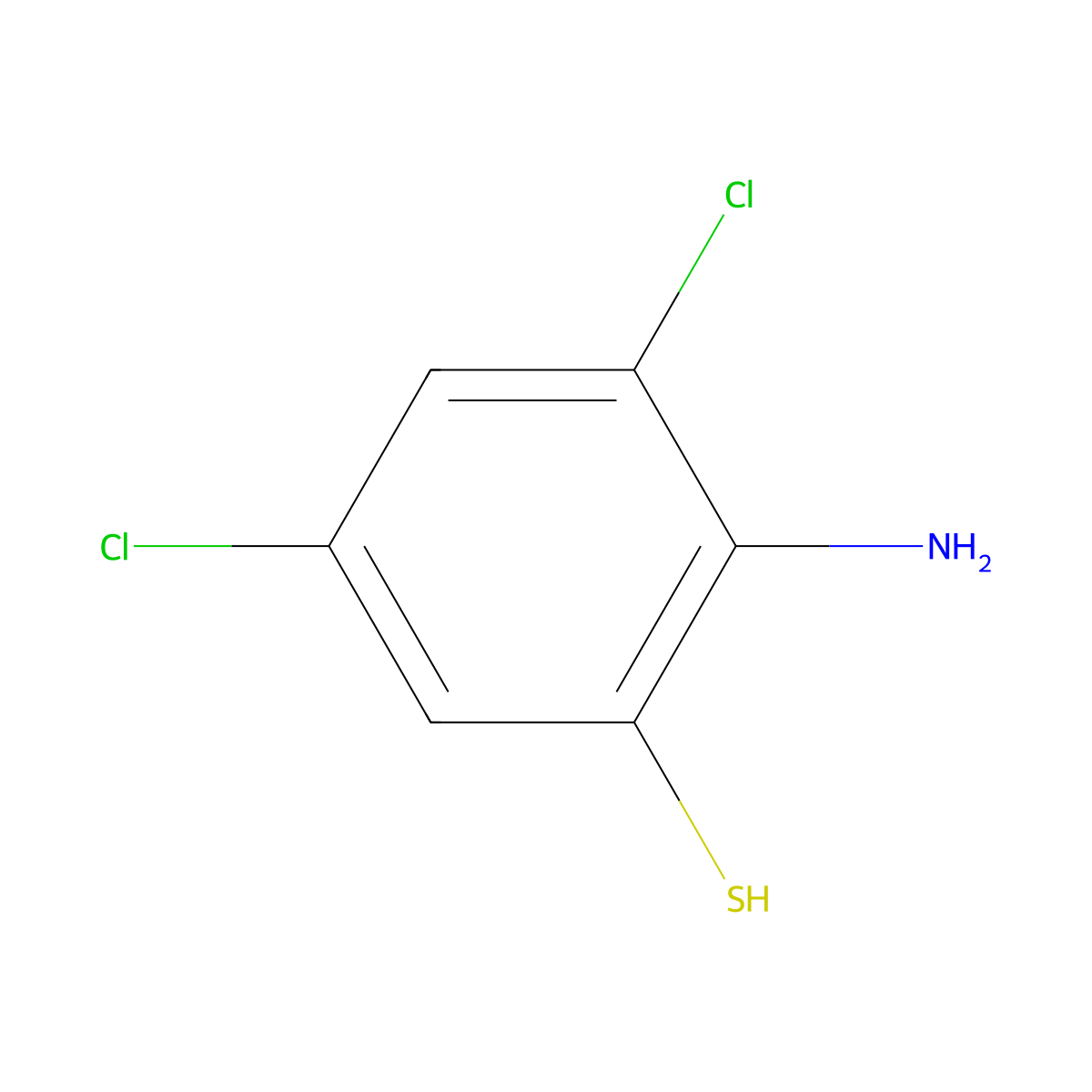 2-Amino-3,5-dichlorobenzenethiol molecular structure, CAS 152874-01-6