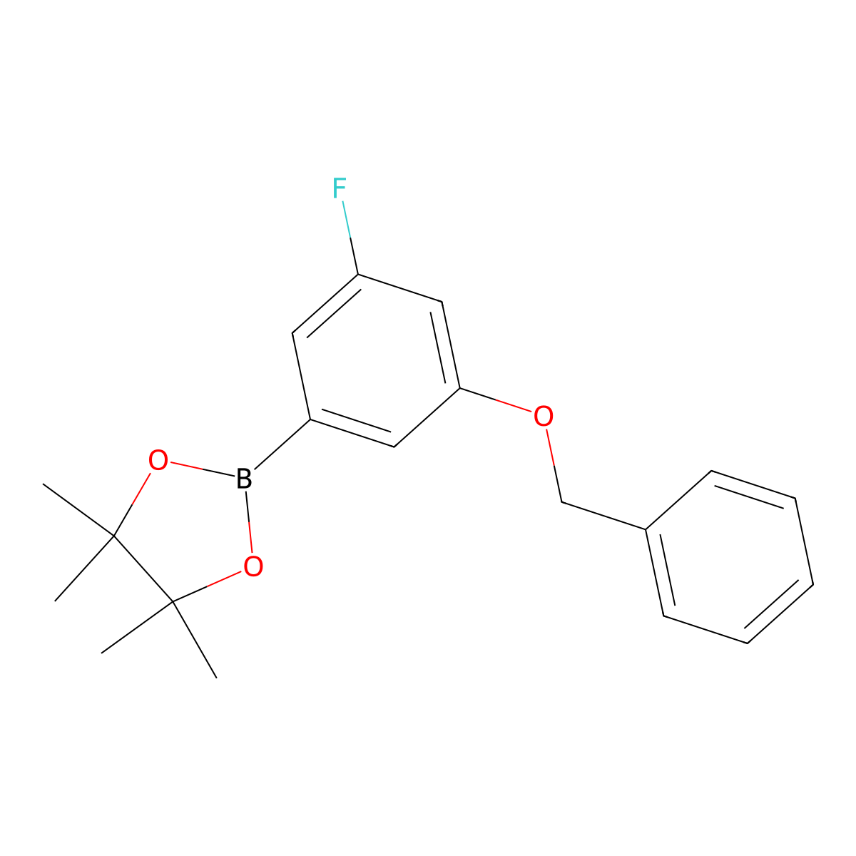 (3-(Benzyloxy)-5-fluorophenyl)boronic acid, pinacol ester molecular structure, CAS 1528757-88-1