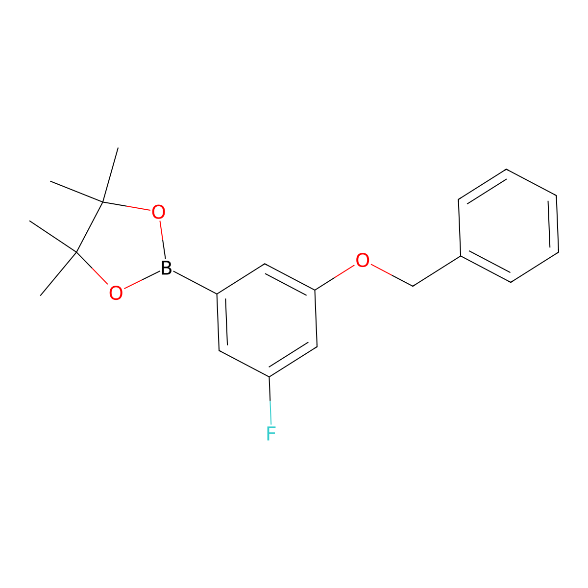 (3-(Benzyloxy)-5-fluorophenyl)boronic acid, pinacol ester molecular structure, CAS 1528757-88-1
