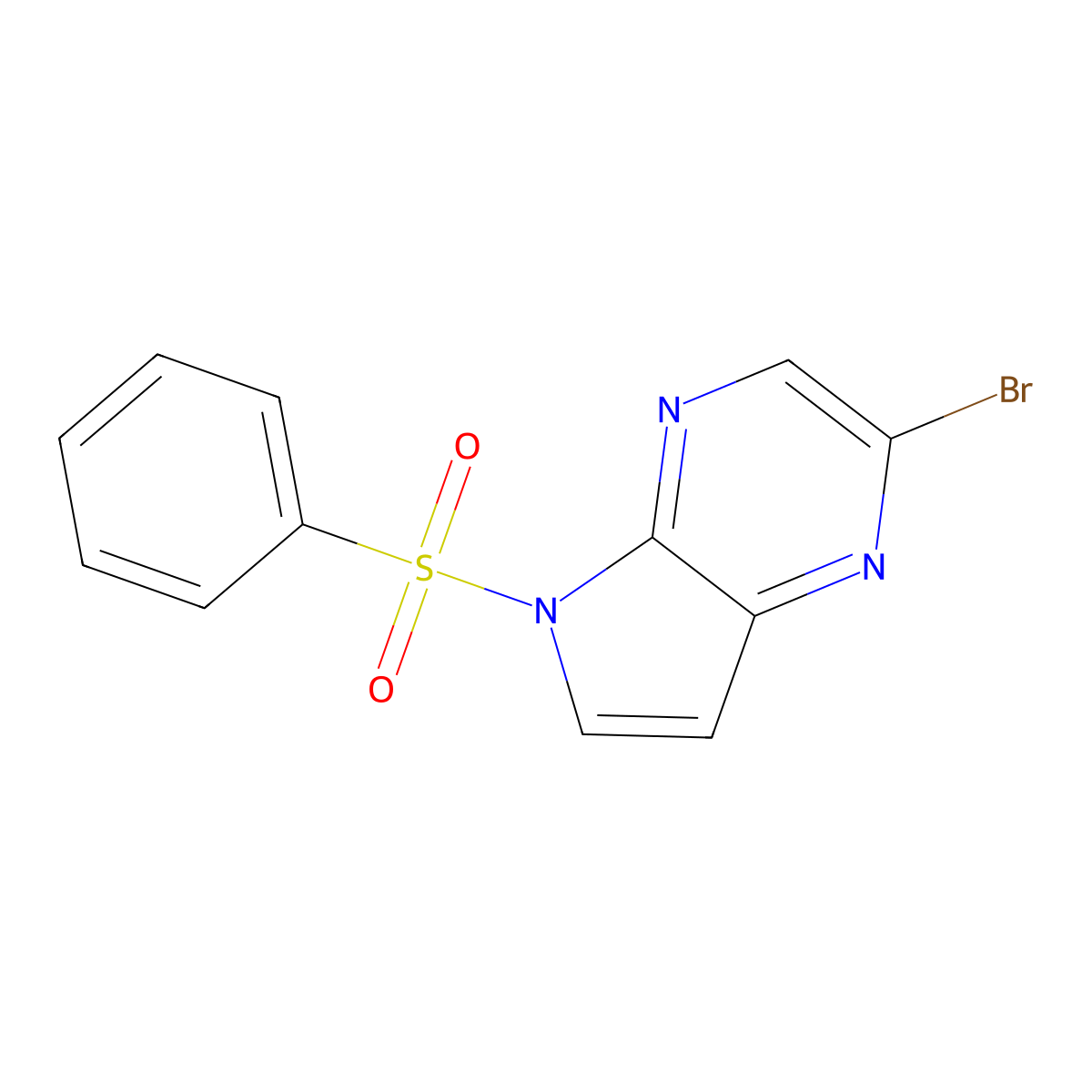 2-Bromo-5-(phenylsulfonyl)-5H-pyrrolo[2,3-b]pyrazine molecular structure, CAS 1528757-89-2