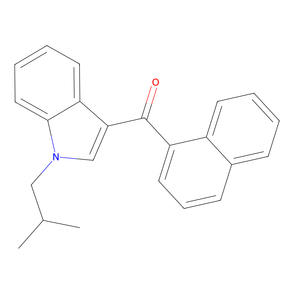JWH 073 N-(2-methylpropyl) isomer molecular structure, CAS 1528793-12-5