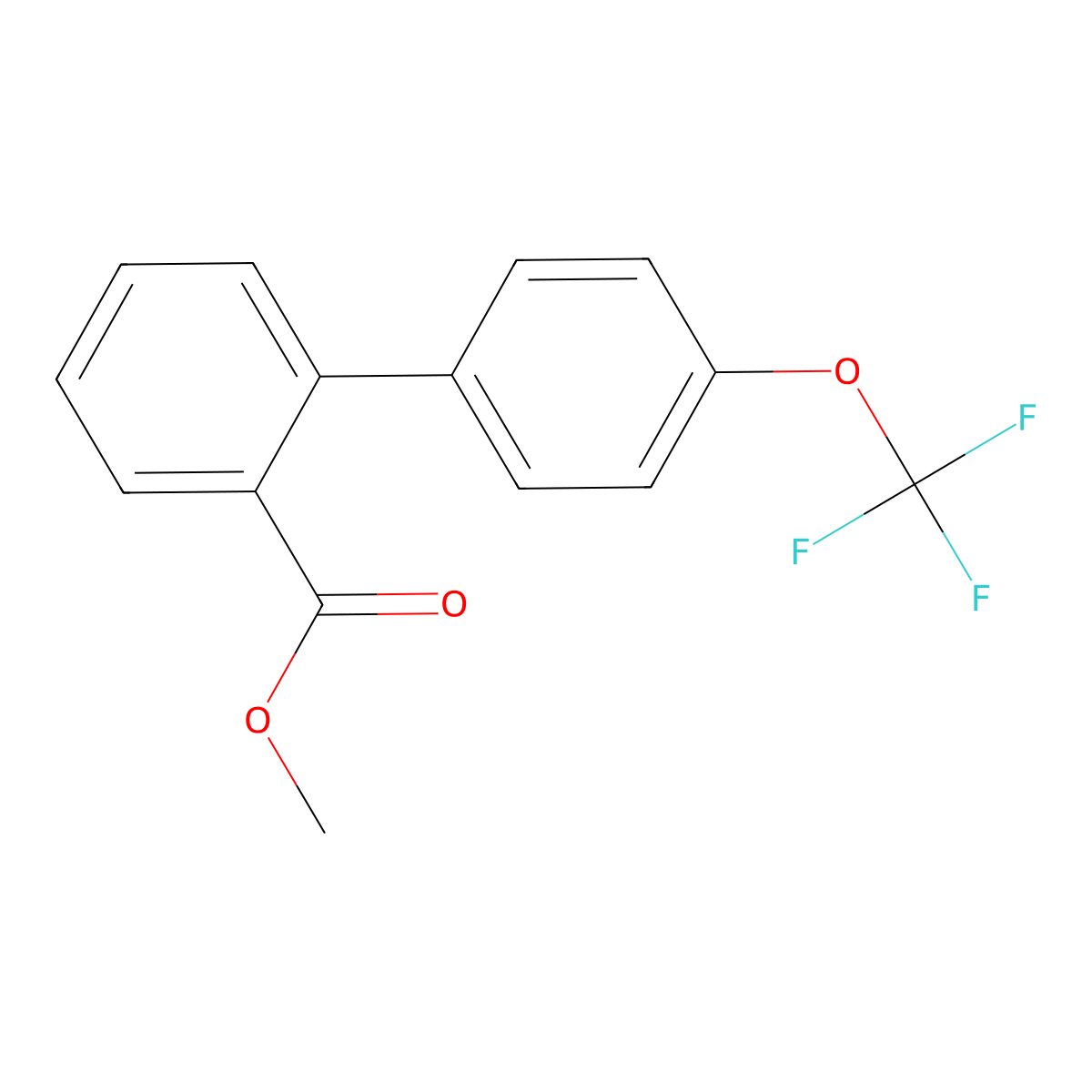 Methyl 2-[4-(trifluoromethoxy)phenyl]benzoate molecular structure, CAS 1528793-38-5