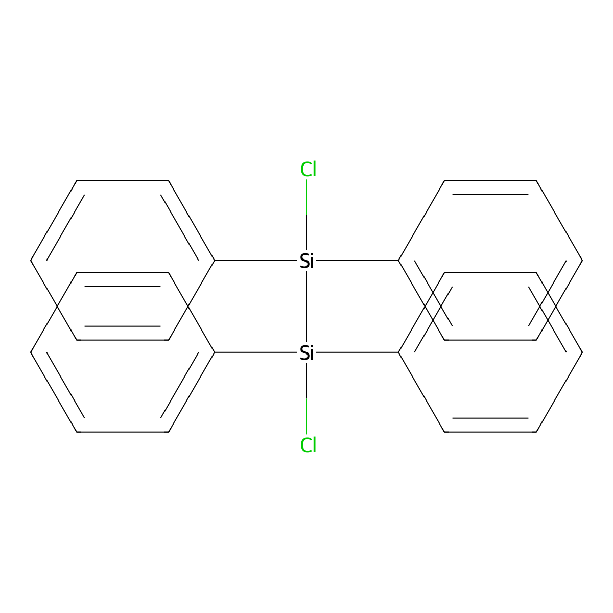 1,2-Dichloro-1,1,2,2-tetraphenyldisilane molecular structure, CAS 15288-62-7
