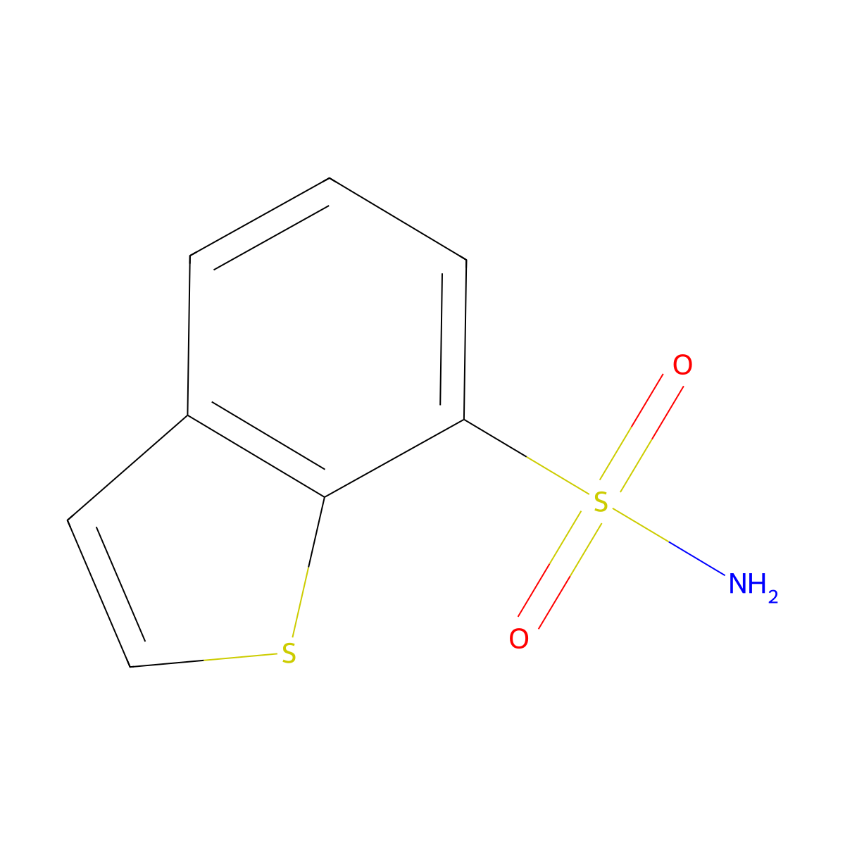 1-Benzothiophene-7-sulfonamide molecular structure, CAS 1528838-62-1