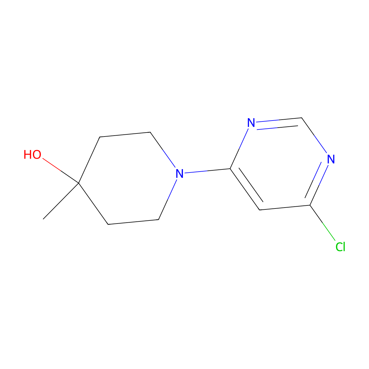1-(6-Chloropyrimidin-4-yl)-4-methylpiperidin-4-ol molecular structure, CAS 1528868-56-5
