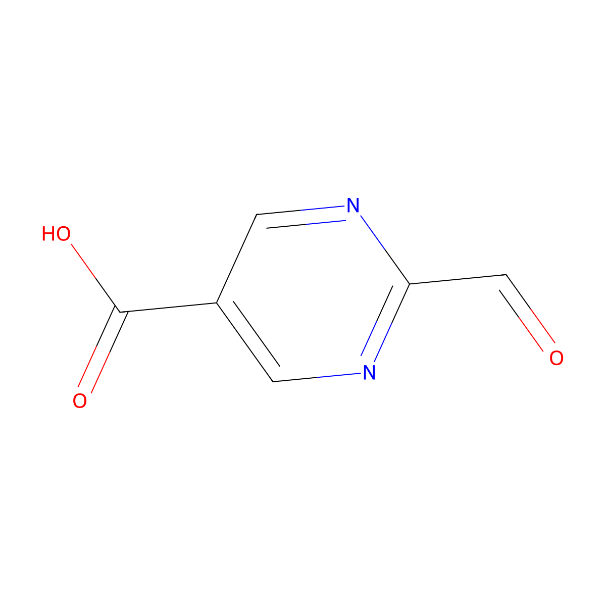 2-Formylpyrimidine-5-carboxylic acid molecular structure, CAS 1528869-63-7