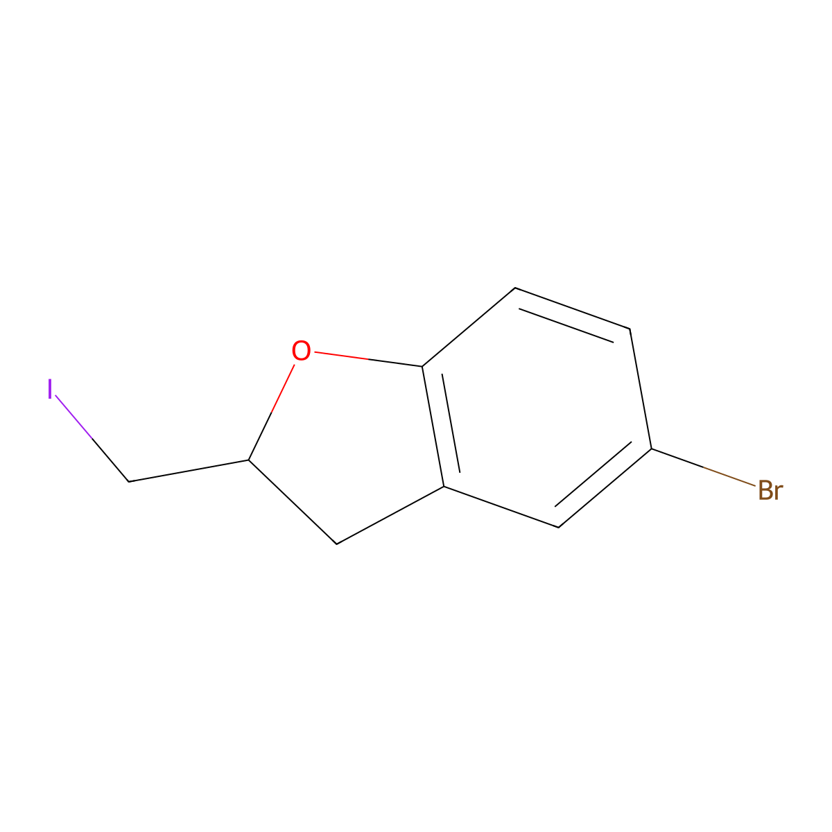 5-Bromo-2-(iodomethyl)-2,3-dihydrobenzofuran molecular structure, CAS 1528875-37-7