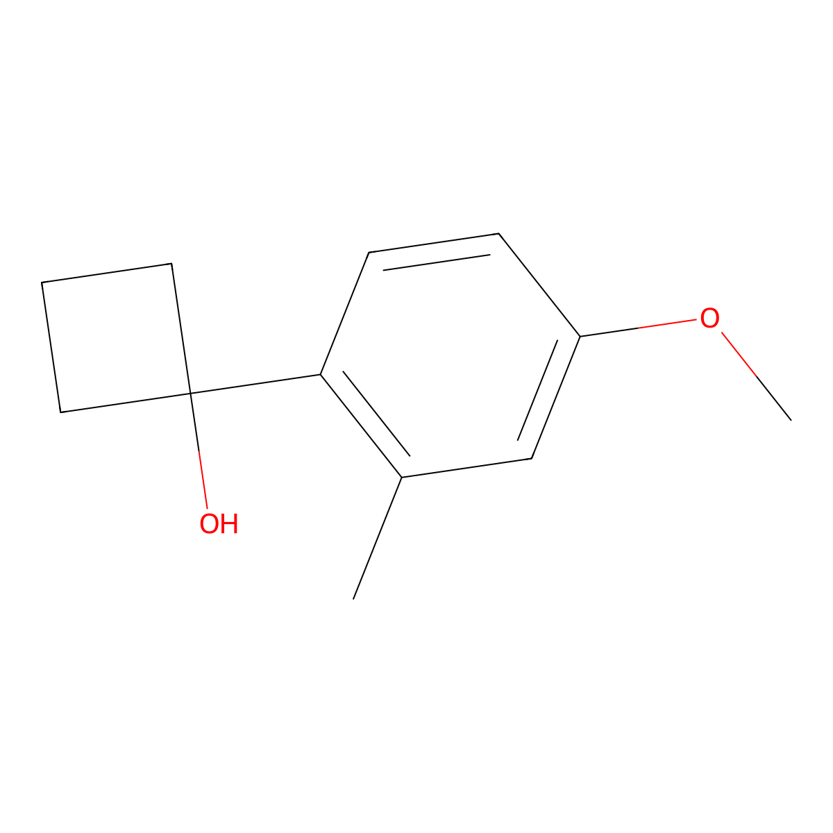 1-(4-Methoxy-2-methylphenyl)cyclobutanol molecular structure, CAS 1528891-62-4