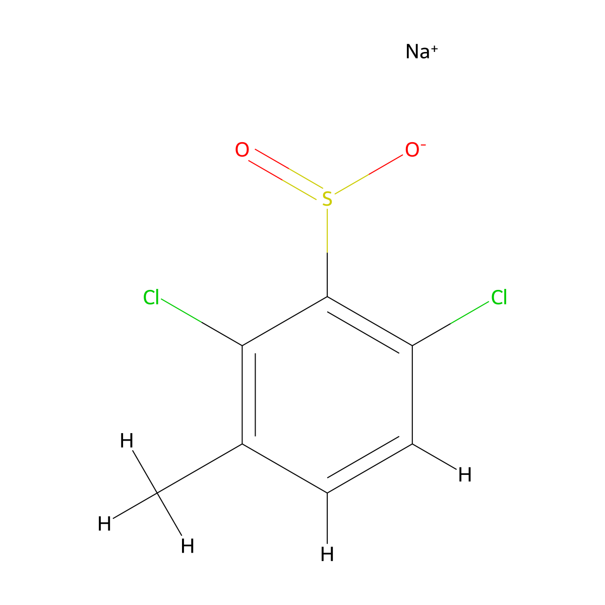 Sodium 2,6-dichloro-3-methylbenzene-1-sulfinate molecular structure, CAS 1528921-13-2