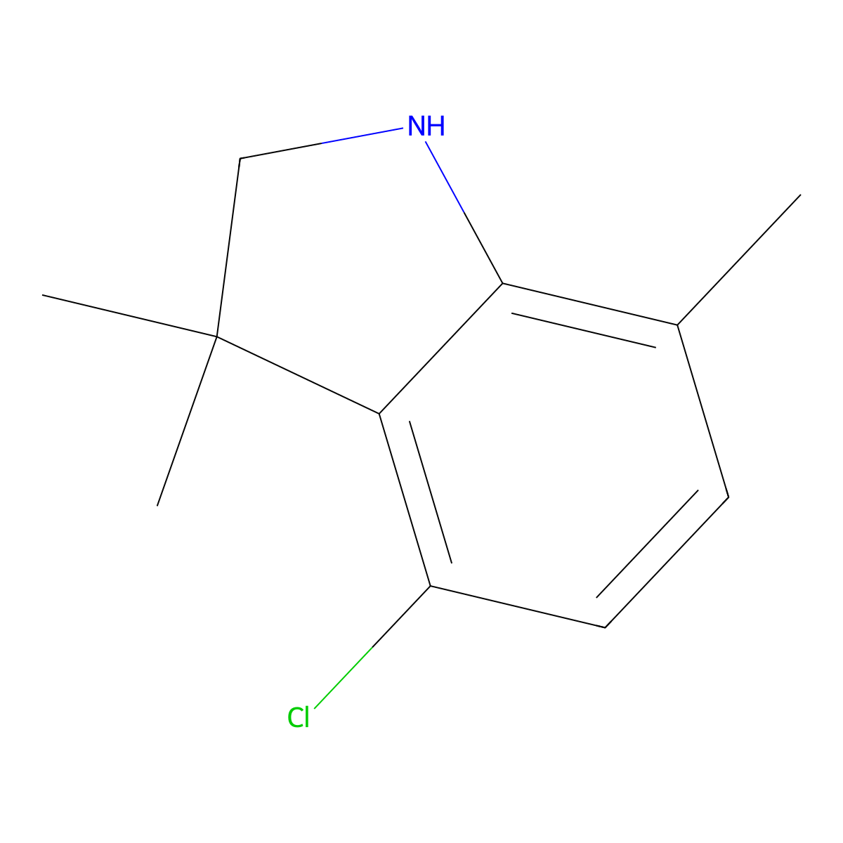 4-Chloro-3,3,7-trimethyl-2,3-dihydro-1H-indole molecular structure, CAS 1528930-40-6