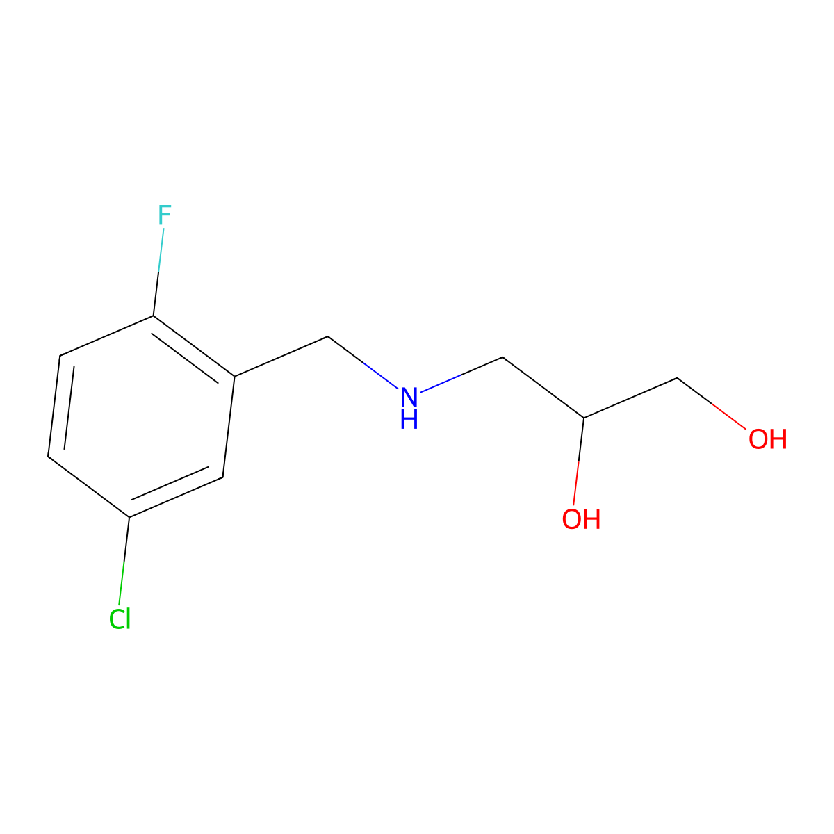 3-{[(5-Chloro-2-fluorophenyl)methyl]amino}propane-1,2-diol molecular structure, CAS 1528933-80-3