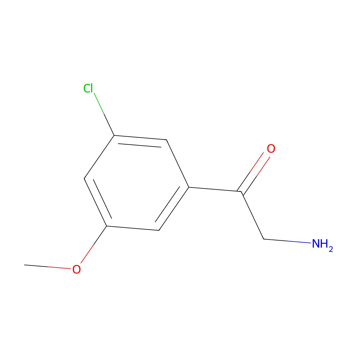 2-Amino-1-(3-chloro-5-methoxyphenyl)ethan-1-one molecular structure, CAS 1528963-41-8