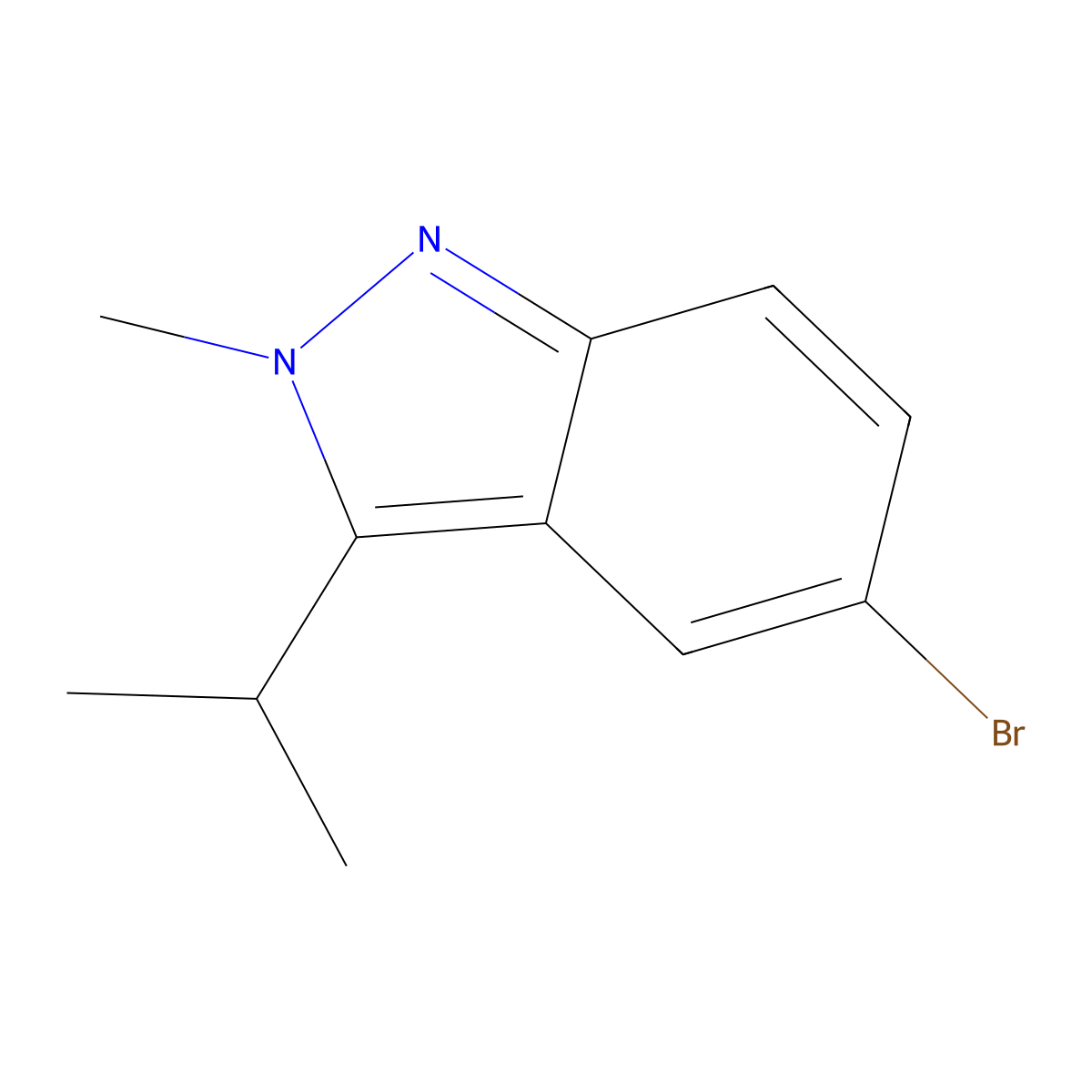 5-bromo-3-isopropyl-2-methyl-2H-indazole molecular structure, CAS 1528976-72-8